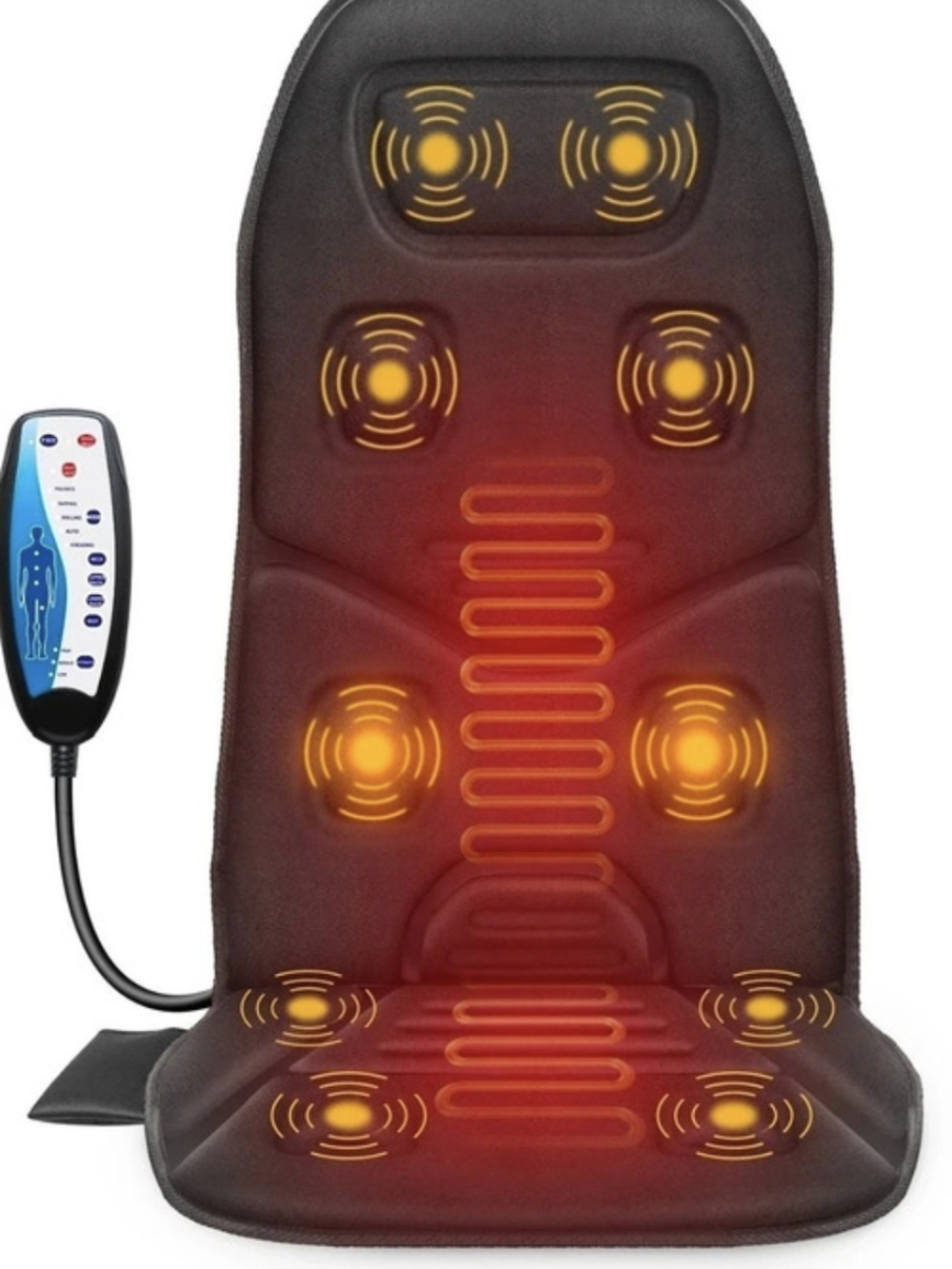 Comfier Vibration Massage Seat Cushion with Heat Black